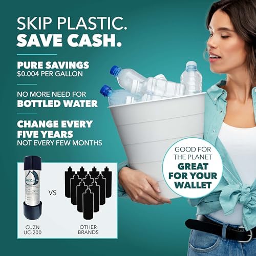 Under Sink Water Filter for Sink Faucet by CuZn, 5 Year Filtration Life, Reduces PFAs, PFOS, Lead, Chlorine, Improves Taste of Tap Water with NSF/ANSI 42 & 372 Certified High Performance