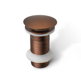 Go Bathrooms Bronze Basin Waste Unslotted Sink Plug Click Clack Mechanism Pop Up Push Down Design Bathroom Sink Plug for Basins No Overflow Solid Brass Satin Bronze