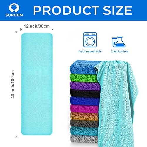 Sükeen 4 Pack Cooling Towels (40"x12"), Soft Microfiber Chilly Towel for Sport, Running, Gym, Fitness & More Activities