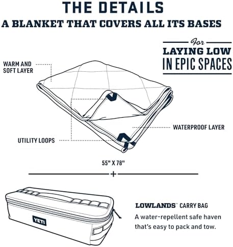 YETI Lowlands Blanket, Multi-Use Blanket with Travel Bag