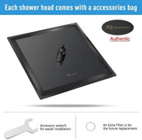 NearMoon Rain Shower Head, High Flow Stainless Steel Square Rainfall Shower, Waterfall Bath Shower Body Covering, Ceiling or Wall Mount (12 Inch, Matte Black)
