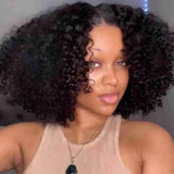 ISEE Wear and Go Glueless Wig Afro Kinky Curly Lace Front Wigs Human Hair 7x5 HD Lace Afro Curly for Women Lace Pre Cut Glueless Wigs Human Hair Pre Plucked 22 Inch