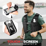 Running Vest for Women Men, Lightweight Breathable Hydration Vest with 500ml Soft Flask, Adjustable Reflective Running Vest with Pockets for Trail Running Hiking