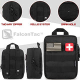 200 Pieces First Aid Kit IFAK Survival Kit Molle System Compatible Pouch, Emergency Kit Gift for Men, Dad, Husband, for Outdoor, Camping, Hunting, Hiking, Home, Earthquake, Disasters Black