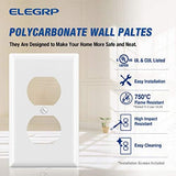 ELEGRP Duplex Receptacle Outlet Covers, 1-Gang Standard Size Wall Plates, Unbreakable Polycarbonate Dual Outlet Faceplates Covers, UL Listed, Color-matched Screws Included (20 Pack, Glossy White)
