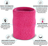 Suddora Arm Sweatbands, Absorbent and Breathable Thick Cotton Bands for Working Out, Gymnastics, Basketball, Tennis, and Football, Multiuse 4-inch Wristbands for Costumes and Cosplay