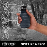 Spit Cup Spittoon for Chewing, Portable Reusable Spit Dipping Cup with Lid, Collapsible Spill Resistant Leak Proof Silicone Body Travel Spitter