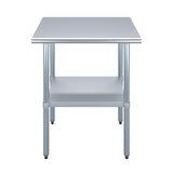 AmGood 24 in. x 30 in. Stainless Steel Work Table | Metal Kitchen Food Prep Table | NSF