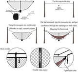 Hammock Bug Mosquito Net XL 11x4.6FT No-See-Ums Polyester Fabric for 360 Degree Protection Dual Sided Diagonal Zipper for Easy Access Fits All Hammocks