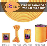 TECEUM 5/32" Paracord Rope 1000 – 1000ft / 200ft / 100ft / 50ft – Tactical Parachute Cord 4mm – 45+ Colors – Nylon String for Survival & Camping Gear – Stripe Cord for Survival – Utility Rope