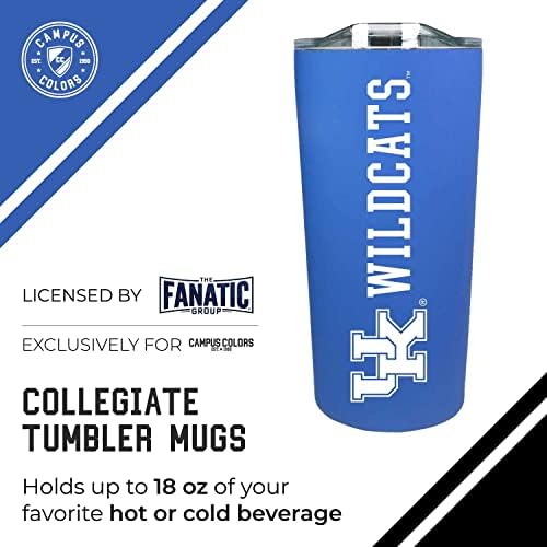 Campus Colors NCAA Stainless Steel Tumbler perfect for Gameday - 18 oz - Double Walled - Keeps Drinks Perfectly Insulated (Kentucky Wildcats - Royal)