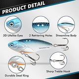 TRUSCEND Swimming or Jigging Fishing Spinners with Two-Way Spinning Spoons System, Rooster Tail Fishing Lures with Flash Copper Body & Blade, Freshwater and Saltwater Blade Bait for Bass Walleye Trout