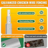 Hardware Cloth 1/4 inch 48 x 100 ft Galvanized Chicken Wire Fencing 23 Gauge Heavy Duty Hot Dip Galvanized Wire Fence Roll for Chicken Poultry Coop, Animal, Fencing,Garden Protection