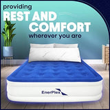 EnerPlex Dual Pump Luxury Queen Size Air Mattress Airbed with Built in Pump Raised Double High Queen Blow Up Bed for Home Camping Travel 2-Year Warranty