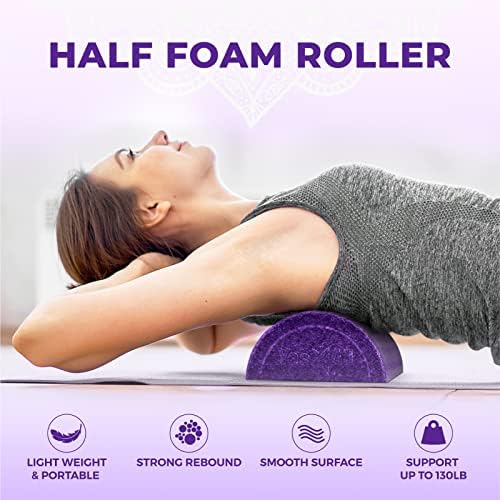 Yes4All High Density Half Round Foam Roller Support Pain Relieved, Physical Therapy, Back, Leg and Muscle Restoration, 12", 18", 24", 36"