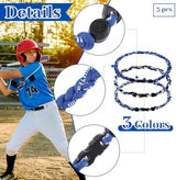 Junkin Baseball Necklaces Three Braided Rope Titanium Necklace for Team Gifts Boys Men Player Softball Fans Sports