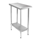 STABLEINK NSF Stainless Steel Table, 30 x 14 Inches Metal Prep & Work Table with Adjustable Undershelf, for Commercial Kitchen, Restaurant, Hotel and Garage,Small Stainless Steel Table