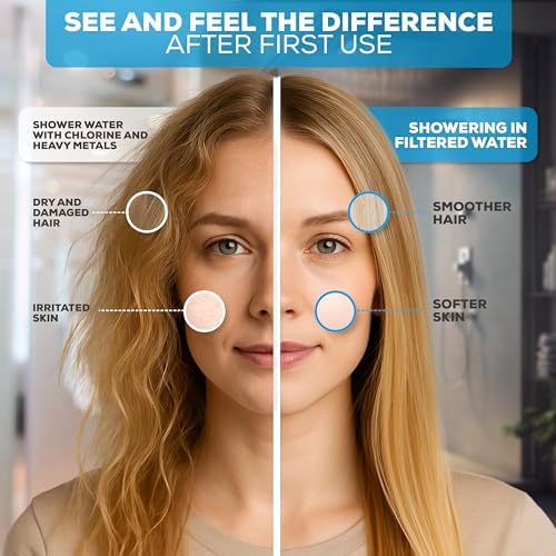 SparkPod Luxury Filtered Shower Head Set 23 Stage Shower Filter - Reduces Chlorine and Heavy Metals - High Pressure Showerhead Filter (8" Square, Luxury Polished Chrome)