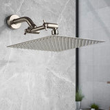 Brushed Nickel Shower Extender Arm, Height & Angle Adjustable with Unique Locking Gear, 5 Inch Anti-Leak Arm