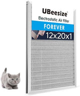 UBeesize 12x20x1 Air Filter HVAC AC Furnace Filter,MERV 8,Reusable Washable, Lasts a Lifetime,Permanent Air Filter,Breathe Fresher,Home And Office(Actual Size:11.69x19.8x0.8Inch)