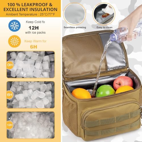 Tactical Double Deck Cooler Backpack for Men,Large Lunch Backpack with 2 Compartment,Soft Cooler Bag