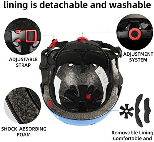 Kids Bike Helmet,Toddler Skateboard Helmets for Ages 2-3-5-8-14 Years Boys Girls，Adjustable Multi-Sport Bicycle Skateboarding Football Roller Skating Scooter Rollerblade Balance Bike Helmet