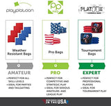 Play Platoon Cornhole Bags Weather Resistant- Set of 8 Regulation Bean Bags for Tossing- Official Professional Size & Weight Corn Hole Bags Two Color All Weather Cornhole Beans Bag Set with Tote Bag