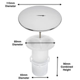 Sandy Beach Chrome Shower Waste, Black Elegance, Premium 90mm Waste Trap, Sleek Shower Tray Waste Trap, and Drain Cover Replacement Solutions - Perfectly Sized, Effortlessly Stylish (Chrome)