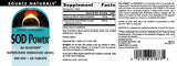 Source Naturals SOD Power As Glisodin Superoxide Dismutase Nutricosmetic Supplement 250mg - 60 Tablets
