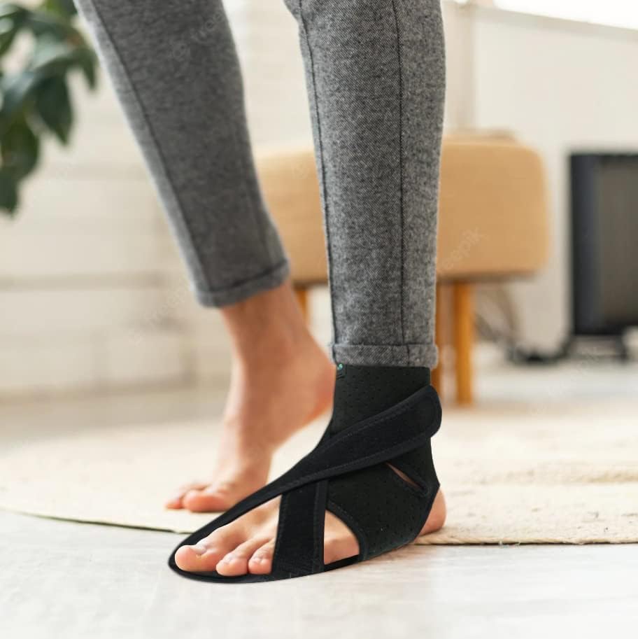 JOMECA Upgraded Drop Foot Brace for Walking with Shoes - Dual Forefoot Support Plates Adjustable Soft AFO, Foot Drop, TBI, ALS, MS, Bone Fracture, Fits Women & Men FSA or HSA Eligible (Left, S/M)