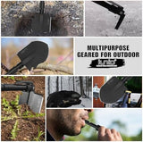 iunio Camping Shovel,Shovel Folding, Portable, Multitool, Foldable Entrenching Tool, Collapsible Spade, for Backpacking, Trenching, Hiking, Survival, Car Emergency