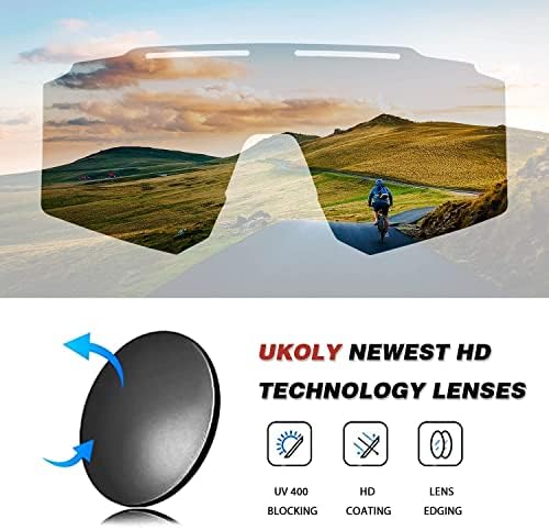 Ukoly Cycling Sunglasses for Men Women with 3 Interchangeable Lenses, Polarized Sports Sunglasses, Baseball Sunglasses