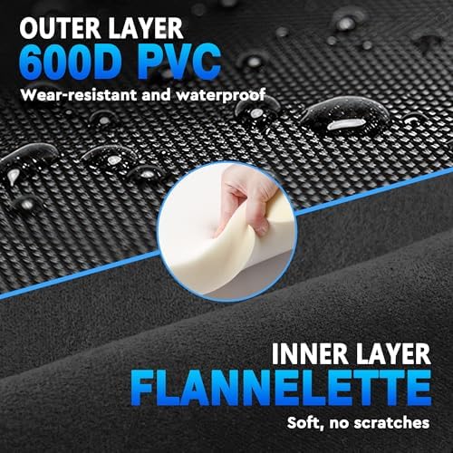 MICTUNING Tailgate Bike Pad for Mountain Bike, Secure 2 Bikes on Truck, ScratchResistant Tailgate Pad with Reflective Strips and Tool Pocket, for Outdoor Bicycle Transportation