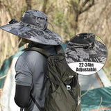 Wide Brim Solar Fan Hat Outdoor Fishing Hat with Fan Built in Sombrero para el Sol Hombre Waterproof Removable Outdoor Solar Fan Hats for Men Solar & USB Charging (US, Alpha, One Size, Color A)
