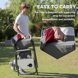 Oversized Directors Camping Chair Set of 2 Support 600 LBS, Heavy Duty Folding Outdoor Chairs with Detachable Side Pocket and Adjustable Side Table for Outside Beach,Lawn,Fishing (Red)