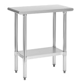 Hally Stainless Steel Table for Prep & Work 30 x 15 Inches, NSF Commercial Heavy Duty Table with Undershelf and Galvanized Legs for Restaurant, Home and Hotel