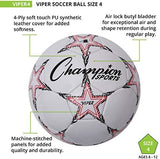 Champion Sports Viper Soccer Ball - Synthetic Leather – Youth, Kids, Adult - Sizes 3, 4, 5