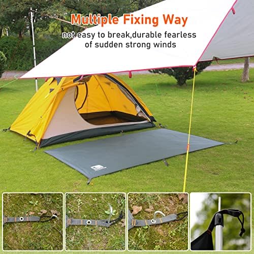 Hikeman Tent Footprint - Waterproof Camping Tarp, Heavy Duty Tent Floor Saver, Ultralight Ground Sheet Mat for Hiking, Backpacking, Hammock, Beach - Storage Bag Included(PU3000mm,300 * 300CM)