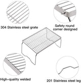 REDCAMP 17" Large Folding Campfire Grill 304 Stainless Steel Grate, Heavy Duty Portable Camping Grill with Carrying Bag for Outdoor Cooking Backpacking Hiking Picnics BBQ