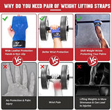 Weight Lifting Wrist Strap, Double Layer Leather Wrist Strap for Deadlift and Powerlifting, Adjustable Neoprene Padded Gym Workout Lifting Hooks (Pair)
