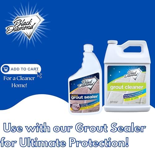 Black Diamond Ultimate Grout Cleaner: Best Cleaner for Tile, Ceramic, Porcelain, Marble Acid-Free Safe Deep Cleaner & Stain Remover for Even The Dirtiest Grout (1-Gallon)
