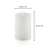 Housecret 50 Pack 2" D x 3" H (20 Hour Burn Time) White Unscented Pillar Votive Candles, Hand Poured Wax Candle Ideal Gifts for Weddings Birthdays Christmas Holidays Party