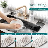 Diatomite Sink Protector for Kitchen Sink - 20 Inch Durable Sink Faucet Mat Splash Guard, Super Absorbent Sponge Holder for Kitchen Sink Accessories Gadgets [Light Grey, 20'' x 3.9'']