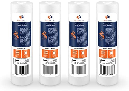 Aquaboon 10” x 2.5” Whole House and Reverse Osmosis Sediment 1 Micron Water Filter Cartridge | COMPATIBLE WITH: Culligan P1, Pentek P1, PD-1-934, P5, AP110, WFPFC5002, CFS110, RS14, WHKF-GD05 (4-PACK)