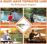 TRUSCEND PoPobait Plopper with BKK Hooks, Top Water Fishing Lures for Bass Walleye Pike Catfish Musky Perch, Floating Lure for Freshwater or Saltwater, Amazing Teasers Fishing Gifts for Family Fishing