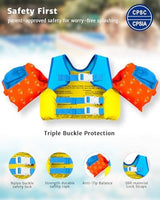 Toddler Swim Vest for 1-3-5,6,7,8,9 Years Old, Puddle Pool Floats Kids Jumper 20-30-50-60-70 Pounds, Swimming Arm Floaties with Shoulder Harness Arm Wings for Swimmies, Toddlers, Boys, Girls