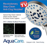 Hotel Spa AquaCare As-Seen-On-TV High Pressure 48-setting Rain & Handheld 3-way Shower Head Combo - Anti-clog Nozzles/Tub, Tile & Pet Power Wash/Extra Long 6 ft. Hose/Satin Nickel Finish