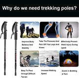 Aihoye Collapsible Trekking Poles - 2 Pack, Lightweight, Anti-Shock Walking Sticks - Adjustable for Men and Women