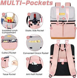 Backpack Cooler with Double Decker & 12 Ice Packs- Keeps 36 Cans Cold for Up to 24 Hours- Waterproof & Leak Proof Insulated Cooler Backpack- Stylish Cooler Bookbag for Women Travel Work Beach