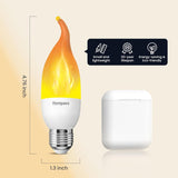 Hompavo LED Flame Light Bulbs E26 Base, Upgraded 3 Modes Flickering Candle Bulbs for Halloween Christmas Party Porch Indoor & Outdoor Decoration – 6 Pack